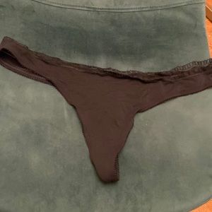 Eres black mat jersey thing with lace trim - new with tags